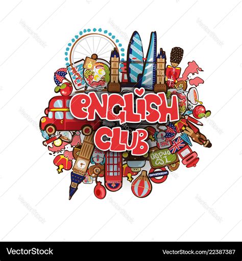 English Club Educational Concept English Club Vector Image