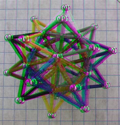 Star Polyhedron Green Magenta Anaglyph Use Green Magenta