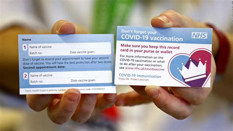 UK Covid-19 vaccination cards will remind people to get a second dose - CNN