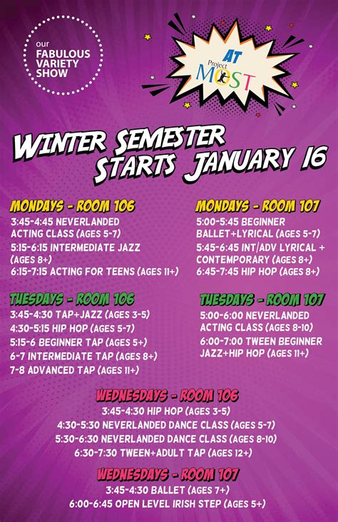 Jan 8 Our Fabulous Variety Show Performing Arts Winterspring Session