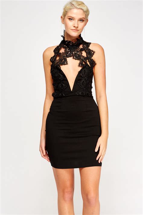 Lace Halter Neck Sweetheart Bodycon Dress Just 7