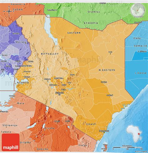 Jeden tag werden tausende neue, hochwertige bilder hinzugefügt. Political Shades 3D Map of Kenya