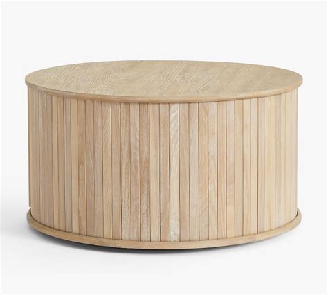 Embellished with detail and rich colours, you can add a striking element to your minimalist space that is sure to make a statement. Arlo 31" Tambour Round Storage Coffee Table | Coffee table ...
