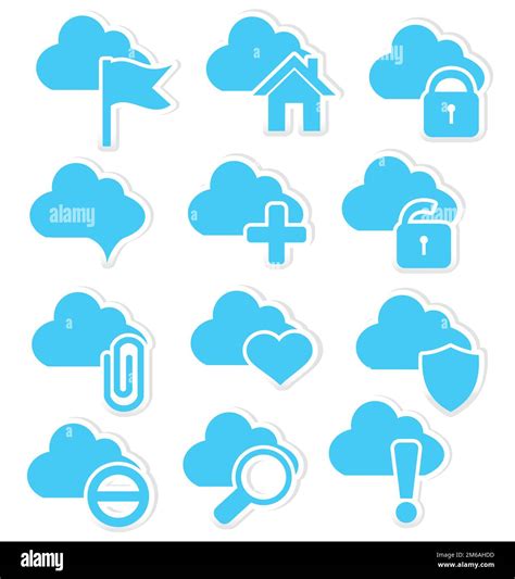 Cloud Icon Set Web Stock Photo Alamy