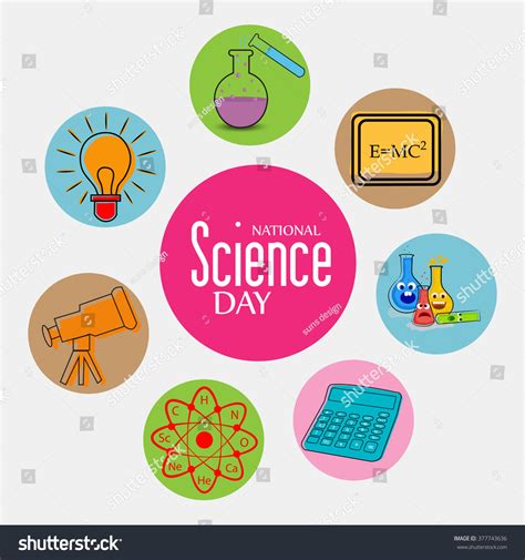 vector illustration background national science day stock vector royalty free 377743636