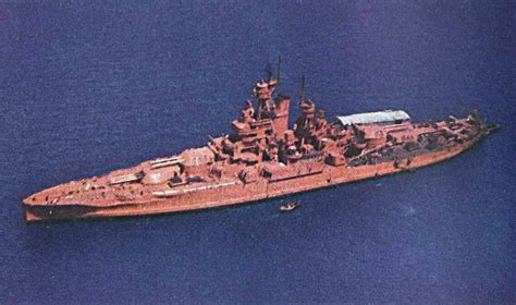 Battleship Uss Nevada Bb 36 Painted In Orange As Target Ship For The