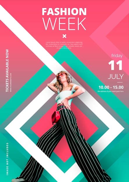 Free Vector Modern Fashion Week Poster Template