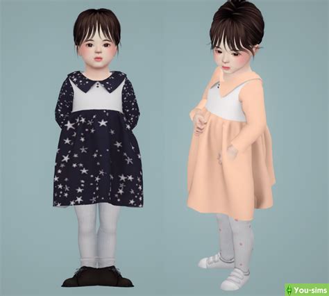 Скачать Платье для малышек 02 от By2ol к Sims 4 You Sims