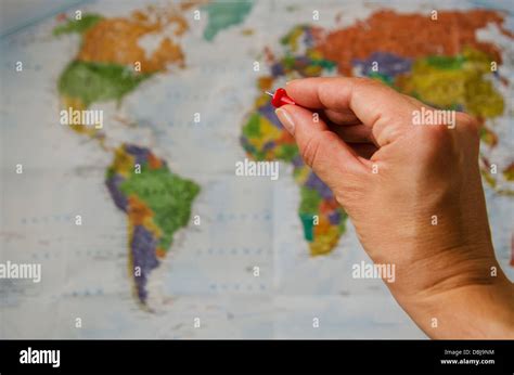 Pointing At World Map Hi Res Stock Photography And Images Alamy