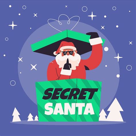 Premium Vector Flat Secret Santa Illustration