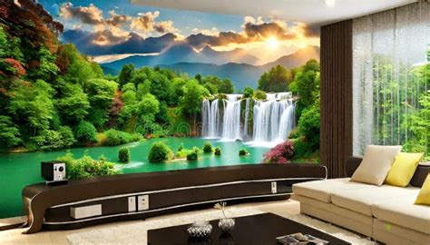 Beibehang Custom Wallpaper 3d Mural Photo Hd Waterfall Lake Scenery