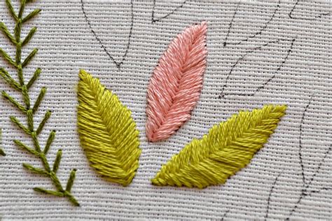How To Embroider Leaves 9 Stitches For Leaf Embroidery Embroidery