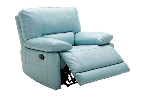 With a recliner chair you can easliy adjust the backrest to accommodate your needs. Buy Kuka Maui Light Blue Power Recliner Leather Match from ...