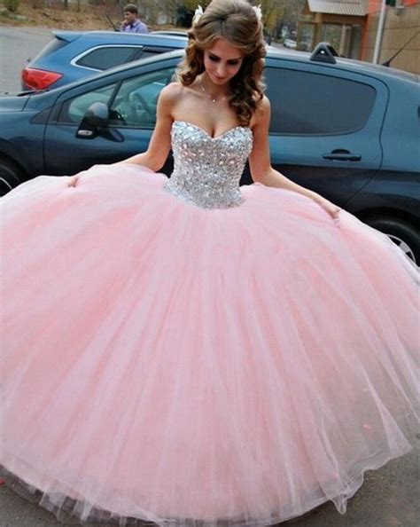 Custom Made Sweetheart Neck Pink Ball Gown Pink Prom Dresses Formal