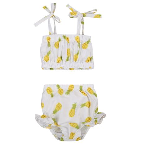 Black Friday Deals Pineapple Print Newborn Kids Baby Girls Bikini Set