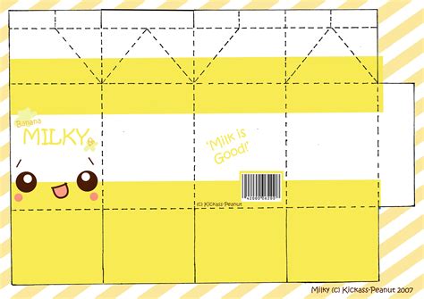 Banana Milk Carton Paper Toys Template Kawaii Crafts Paper Crafts Diy