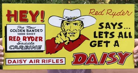 Daisy Red Ryder Carbine Air Rifle Porcelain Like Enamel Sign