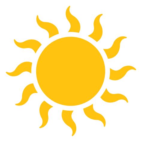 Creative sun light with sun rays illustration. Sun large wavy beams icon - Transparent PNG & SVG vector file