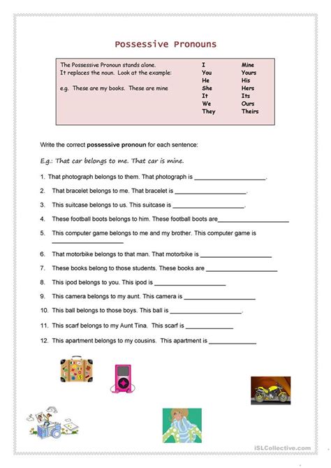 Possessive Pronouns Worksheet 1st Grade
