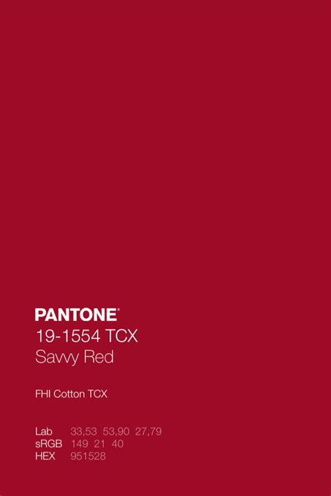 Pantone 19 1554 Tcx Savvy Red Pantone Palette Pantone Colour