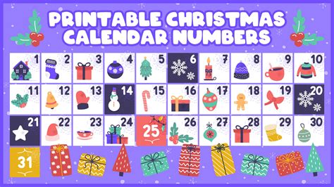10 Best Free Printable Christmas Calendar Numbers Free Printable