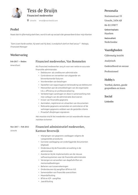 Cv Voorbeeld 2020 And Cv Maken 34 Cvs In Word And Pdf