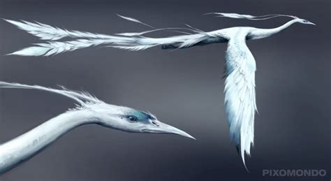 Artstation Ice Bird Conceptual Design Wei Guan Mythical Creatures