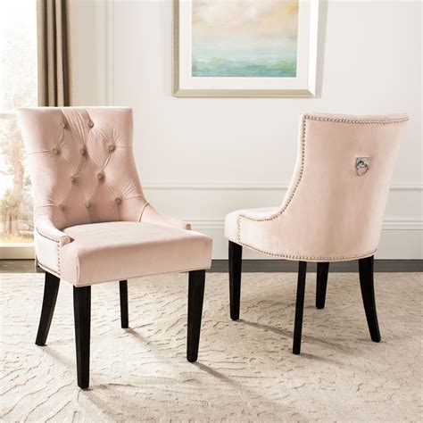 Safavieh Harlow Glam Tufted Ring Chair With Silver Nailheads Set Of 2