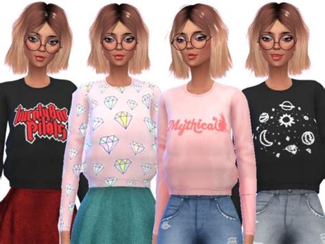 The Sims Sims Cc Kawaii Sweater Sims 4 Cc Kids Clothing Kids