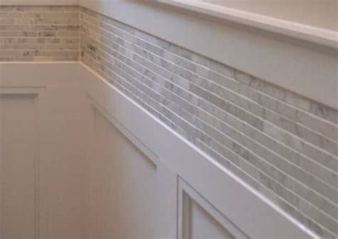 We did not find results for: Wainscoting with tile border above | Bathroom tile diy ...