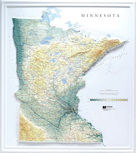 Minnesota State Map Raised Relief Minnesota Flag Map Relief Map