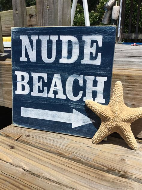 Beach Sign Nude Beach Subway Style Sign Beach Nautical Coastal Etsy