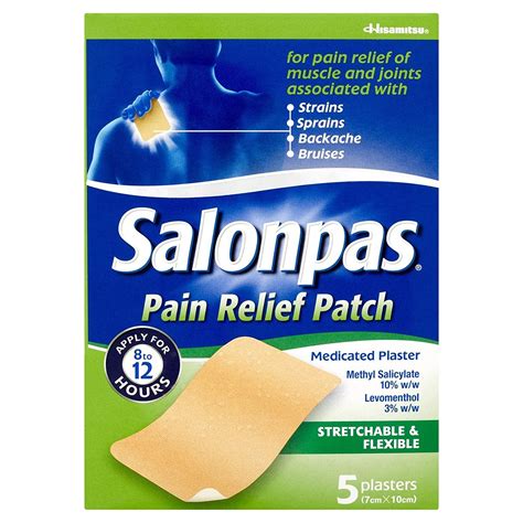Salonpas Pain Relief Patch 7cm X 10cm 5 Plasters Chemist 4 U