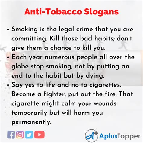 anti tobacco slogans unique and catchy anti tobacco slogans in english a plus topper