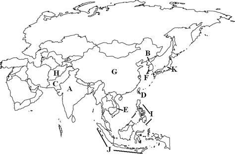 Blank Asia Map Quiz
