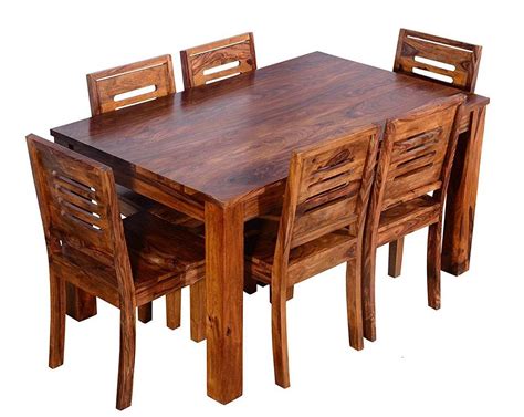 MAHIMART AND HANDICRAFTS Sheesham Wood Wooden Dining Table Set With Chairs Home And Living