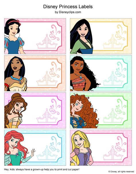 Disney Princess Stickers Printable