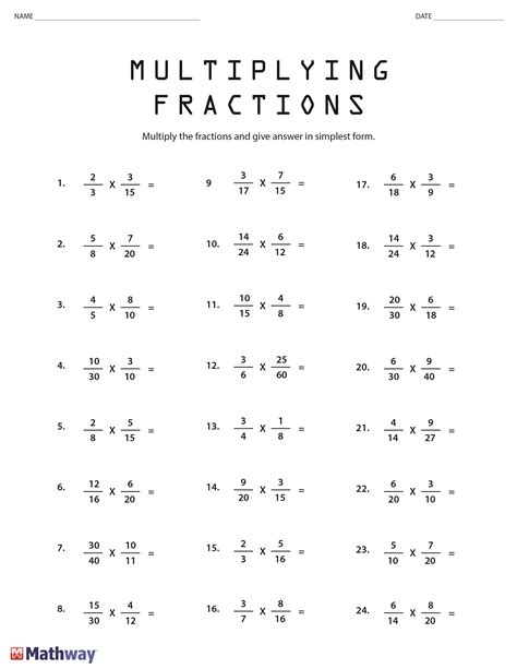 Fractions Practice Worksheets