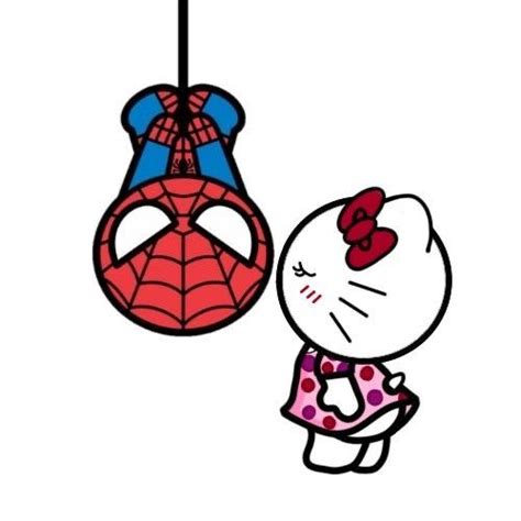 Hello kitty spider-man sticker
