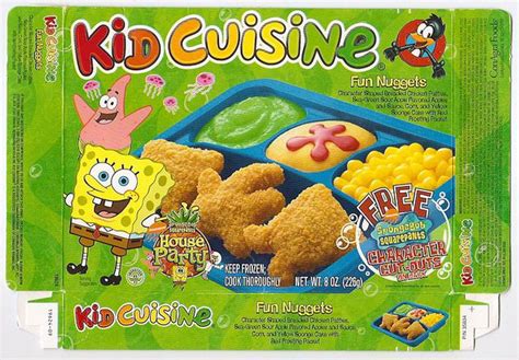 2002 Kid Cuisine Sponge Bob Frozen Tv Dinner Box Kid Cuisine Dinner