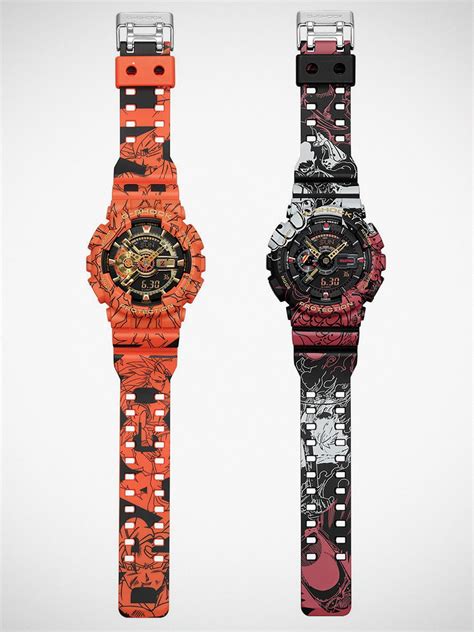 Black and red resin band with dragon ball lettering and characters throughout. Here Are Two Casio G-Shock Watches For Dedicated Fans Of Anime And Manga | SHOUTS