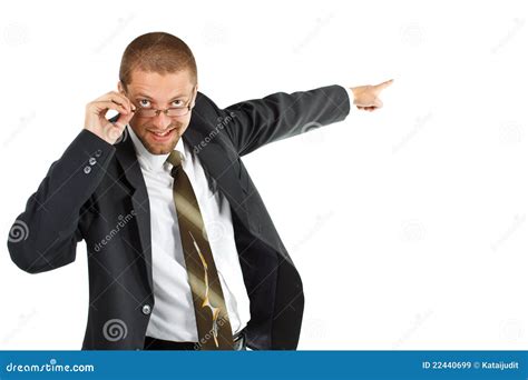 Businessman Pointing Backwards Stock Image Image Of Point Contact