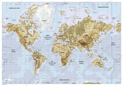 Vector Physical World Map 1403 The World Of