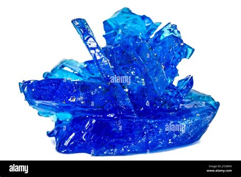 Blue Crystals Of Vitriol Copper Sulfate Isolated On White Background