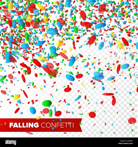 Confetti Cayendo Vector Brillante Explosión Aislado En Blanco