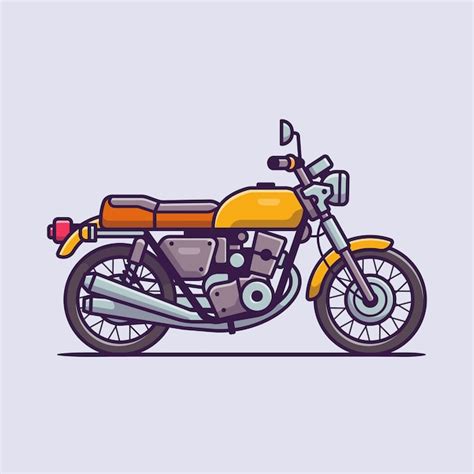 Premium Vector Retro Motorbike Cartoon Icon Illustration Motorcycle