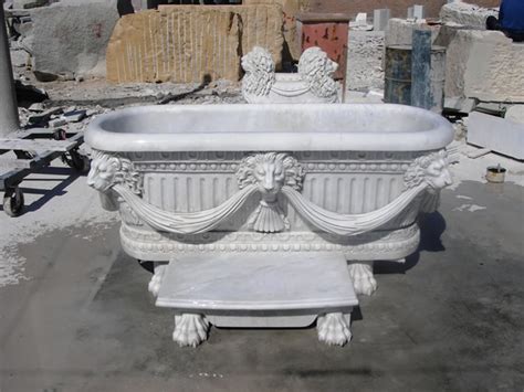 Marble Travertine Hand Carved Stone Bathtub Fx Bathtub 001 China