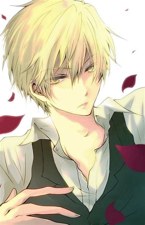 Anime Guy With Blonde Hair Uphairstyle