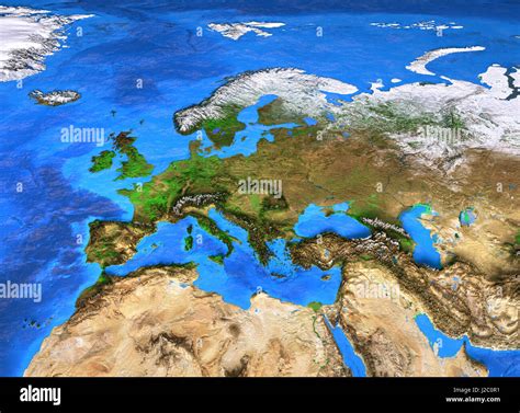 Europe Map Detailed Satellite View Of The Earth And Its Landforms