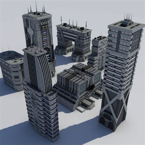 Fiction Futuristic Buildings Science Fiction Max Scifi City Cyberpunk